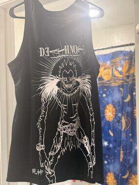 Hot Topic Black Tank Top with White Death Note Ryuk Graphic